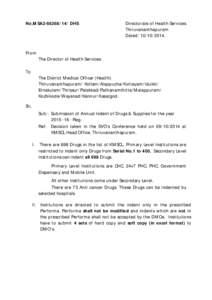No.MSA2DHS  Directorate of Health Services Thiruvananthapuram Dated: .