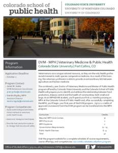 Program Information DVM - MPH | Veterinary Medicine & Public Health  Application Deadline