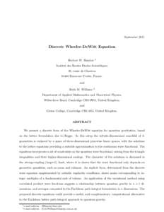 September[removed]Discrete Wheeler-DeWitt Equation Herbert W. Hamber