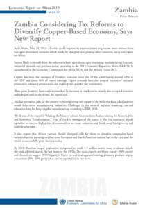 Economic Report on Africa 2013 MEDIA KIT Zambia  Press Release