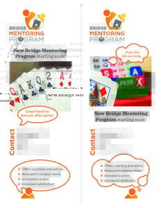 New Bridge Mentoring Program starting soon! Great hand to discuss Greatafter