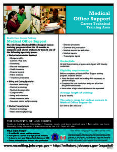 Medical Office Support Career Technical Training Area