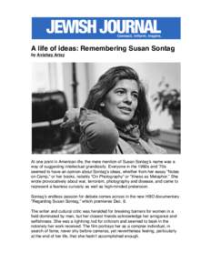    	
   A life of ideas: Remembering Susan Sontag by Avishay Artsy