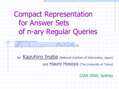 Compact Representation for Answer Sets of n-ary Regular Queries by