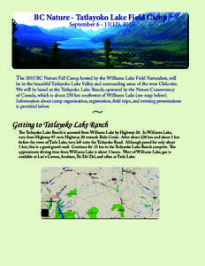 BC Nature - Tatlayoko Lake Field Camp September[removed]), 2015 Tatlayoko Lake Ranch