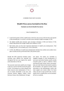 ECONOMIC POLICY NOTEWealth Prices across Euroland on the Rise Flossbach von Storch Wealth Price Series  PHILIPP IMMENKÖTTER