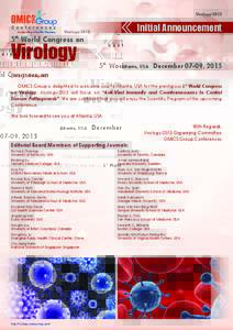 VirologyInitial Announcement 5th World Congress on