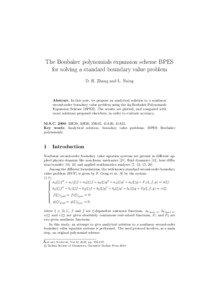 The Boubaker polynomials expansion scheme BPES for solving a standard boundary value problem D. H. Zhang and L. Naing