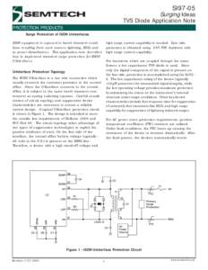 SI97-05  Surging Ideas TVS Diode Application Note PROTECTION PRODUCTS Surge Protection of ISDN U-Interfaces