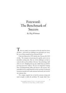 Webb fbetw.tex V2Foreword: The Benchmark of Success By Meg Whitman