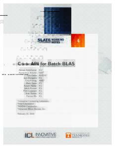 4  C++ API for Batch BLAS Ahmad Abdelfattah Konstantin Arturov Cris Cecka