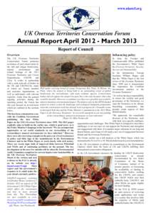 www.ukotcf.org  UK Overseas Territories Conservation Forum Annual Report AprilMarch 2013 Report of Council