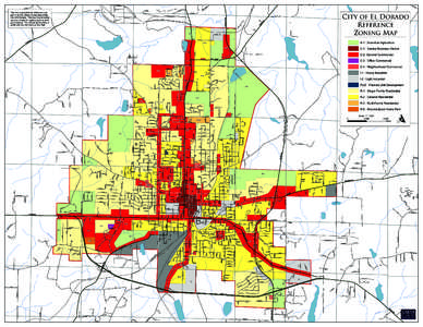 This map is provided for reference only and is not the Official Zoning Map of the City of El Dorado. This map should not be used as a basis for making plans or land use decisions. The Official Zoning Map is on file with 
