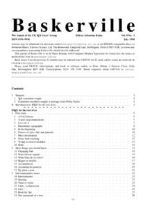Baskerville  The Annals of the UK TEX Users’ Group Editor: Sebastian Rahtz