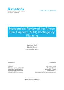 Final Report Annexes  INCREASING THE EFFECTIVENESS OF SOCIAL SPENDING  Independent Review of the African
