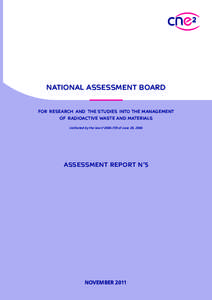 NATIONAL ASSESSMENT BOARD FOR RESEARCH AND THE STUDIES INTO THE MANAGEMENT OF RADIOACTIVE WASTE AND MATERIALS instituted by the law n°of June 28, 2006  ASSESSMENT REPORT N 5