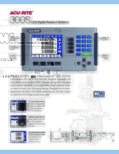 300S  LCD Digital Readout Systems Selected Tool and Feed Rate
