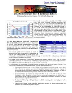 2014 North American Crude & Condensate Outlook  U.S. Production, Million BPD 8.0