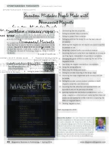 Electromagnetism / Magnetism / Magnet / Ferromagnetic materials / Magnetic alloys / Loudspeakers / Magnetic levitation / Programmable magnet
