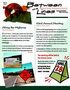 Spring 2012 63rd Annual Meeting Hope to see you there