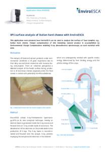 Application Note #KeyWords XPS, Food, Dairy Products, Measurements, Surface Analysis, Charge Compensation