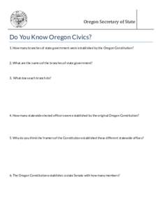 Do You Know Oregon Civics?