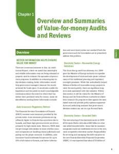 Chapter 1: Overview and Summaries of Value-for-money Audits and Reviews