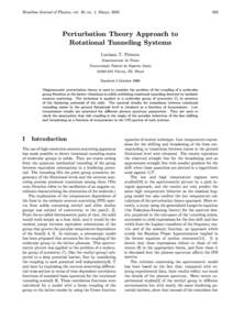 163  Brazilian Journal of Physics, vol. 30, no. 1, Marco, 2000 Perturbation Theory Approach to Rotational Tunneling Systems