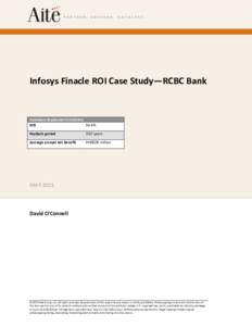 Infosys Finacle ROI Case Study—RCBC Bank  Summary deployment statistics ROI 54.4% Payback period