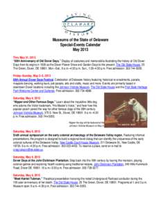 Delaware Division of Historical and Cultural Affairs Event Calendar