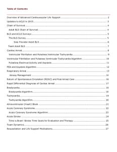 Table of Contents  Overview of Advanced Cardiovascular Life Support .............................................................. 2 Updates to ACLS in 2015................................................................