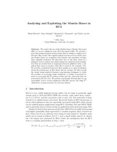 Analysing and Exploiting the Mantin Biases in RC4 Remi Bricout1 , Sean Murphy2 , Kenneth G. Paterson2 , and Thyla van der Merwe2 1