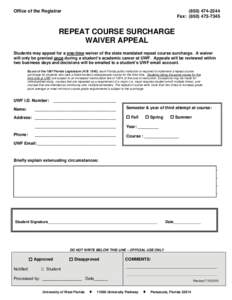 Microsoft Word - repeat course surcharge waiver form
