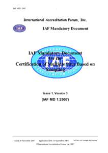 IAF MD 1:[removed]International Accreditation Forum, Inc.