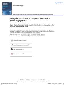 Climate Policy  ISSN: PrintOnline) Journal homepage: http://www.tandfonline.com/loi/tcpo20 Using the social cost of carbon to value earth observing systems