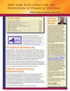 OPDV Bulletin/Summer-Fall 2012