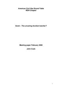 Meeting paper Feb[removed]Grant – the uncaring drunken butcher?