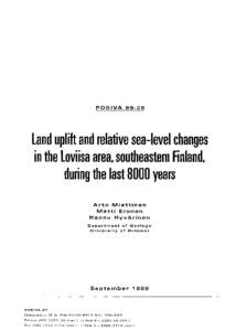 POSIVA[removed]Land uplift and relative sea-level changes
