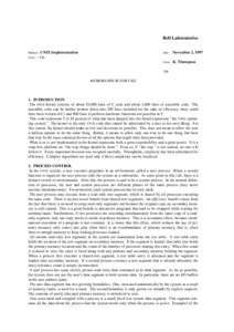 Bell Laboratories Subject: UNIX Case- -- File- Implementation