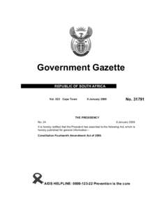 Tenth Amendment of the Constitution of South Africa / Government / Constitution of South Africa / United States Constitution / National Council of Provinces / Eighth Amendment of the Constitution of South Africa / Tennessee State Constitution / South Africa / Constitutional law / Ninth Amendment of the Constitution of South Africa