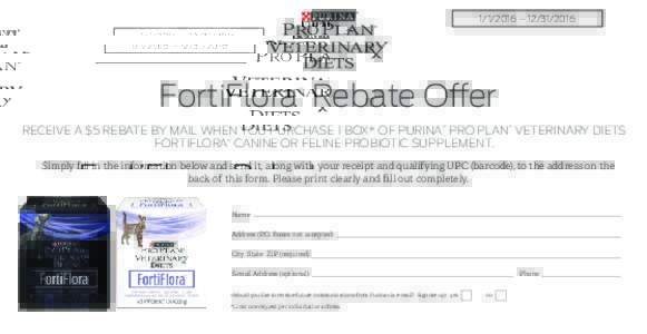 ®   –  ®  FortiFlora Rebate Offer