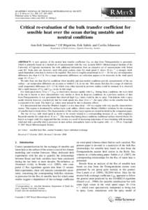 QUARTERLY JOURNAL OF THE ROYAL METEOROLOGICAL SOCIETY Q. J. R. Meteorol. Soc. 133: 227–Published online in Wiley InterScience (www.interscience.wiley.com) DOI: qj.6  Critical re-evaluation of the bul