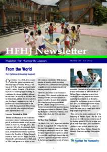 HFHJ Newsletter Habitat for Humanity Japan Number 26  July 2012