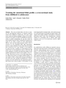 Psychological Research:19–27 DOIs00426ORIGINAL ARTICLE  Tracking the attentional blink profile: a cross-sectional study