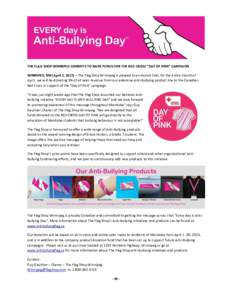 Behavior / Public holidays in Canada / Persecution / Abuse / Bullying / Injustice / Interpersonal conflict / Anti-Bullying Day / Winnipeg / International Day of Pink