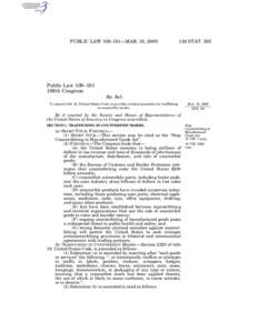 PUBLIC LAW 109–181—MAR. 16, [removed]STAT. 285 Public Law 109–181 109th Congress