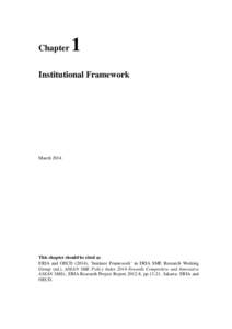 Chapter  1 Institutional Framework