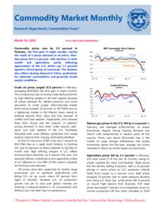 IMF Commodity Market Monthly, March 10, 2015