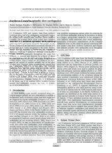 GEOPHYSICAL RESEARCH LETTERS, VOL. 31, L16602, doi:2004GL020824, 2004  Southern Cascadia episodic slow earthquakes Walter Szeliga, Timothy I. Melbourne, M. Meghan Miller, and V. Marcelo Santillan Department of Ge
