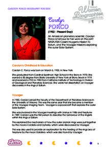 Carolyn Porco Biography for kids  Carolyn PorcoPresent Day)